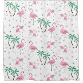 Flamingos und Palme-Atomart-Muster Duschvorhang (Vorderseite)