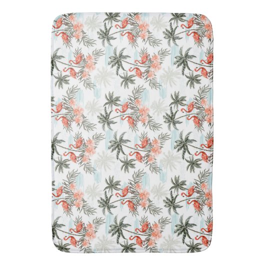 Flamingos und Palmen Badematte (Vorderseite Vertikal)