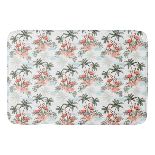 Flamingos und Palmen Bäume Bath Mat Badematte (Vorderseite)