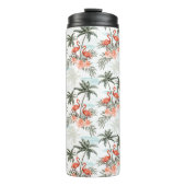 Flamingos und Palmen Bäume Thermal Tumbler Thermosbecher (Vorderseite)