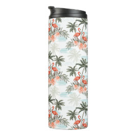 Flamingos und Palmen Bäume Thermal Tumbler Thermosbecher