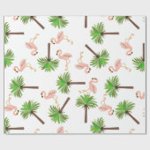 Flamingos und Palmen Geschenkpapier (Flach)