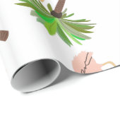 Flamingos und Palmen Geschenkpapier (Rolleneckpunkt)