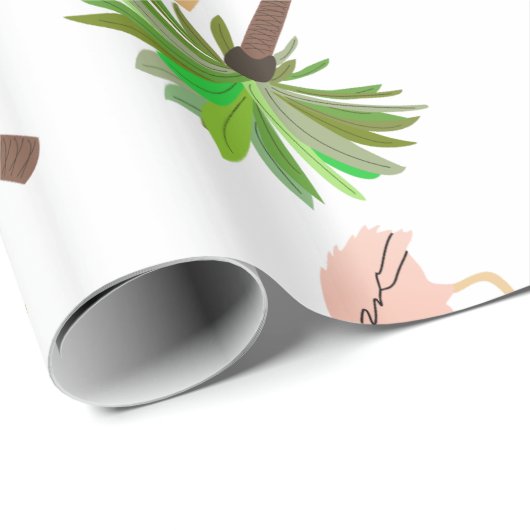 Flamingos und Palmen Geschenkpapier (Rolleneckpunkt)