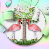 Flamingos und Palmen Schneidebrett