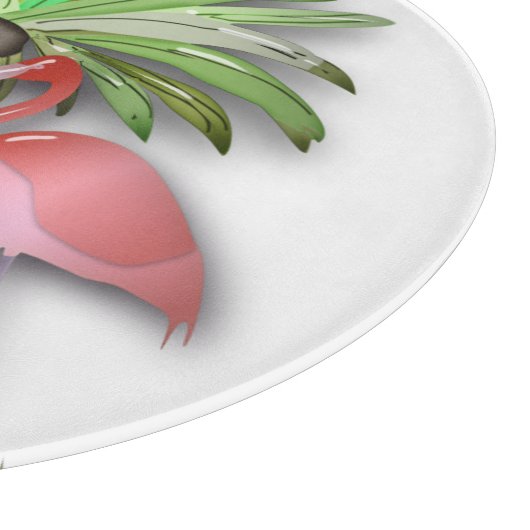 Flamingos und Palmen Schneidebrett (Ecke)