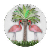 Flamingos und Palmen Schneidebrett (Vorderseite)
