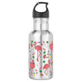 Flamingos und Sommerthema Edelstahlflasche (Vorderseite)