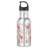 Flamingos und Sommerthema Edelstahlflasche (Rückseite)