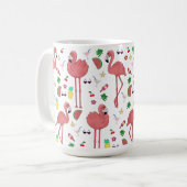 Flamingos und Sommerthema Kaffeetasse (Vorderseite Links)