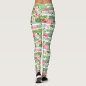 Flamingos und Streifen 2 Leggings (Rückseite)
