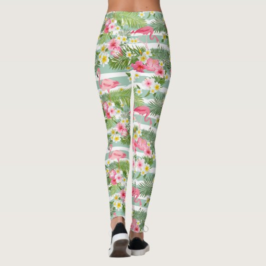 Flamingos und Streifen 2 Leggings (Rückseite)