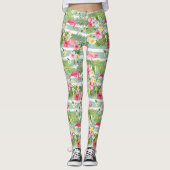 Flamingos und Streifen 2 Leggings (Vorderseite)