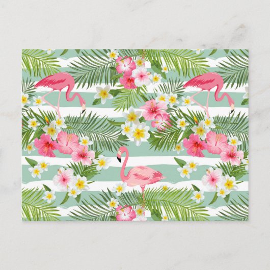 Flamingos und Streifen 2 Postkarte (Vorderseite)