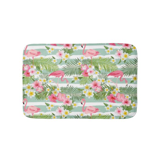 Flamingos und Streifen Badematte (Vorderseite)