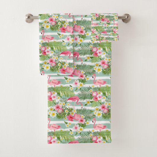 Flamingos und Streifen Badhandtuch Set (Insitu)