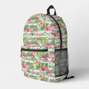 Flamingos und Streifen Bedruckter Rucksack