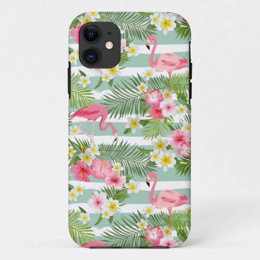 Flamingos und Streifen Case-Mate iPhone Hülle (Rückseite)