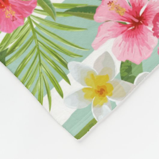 Flamingos und Streifen Fleecedecke (Ecke)