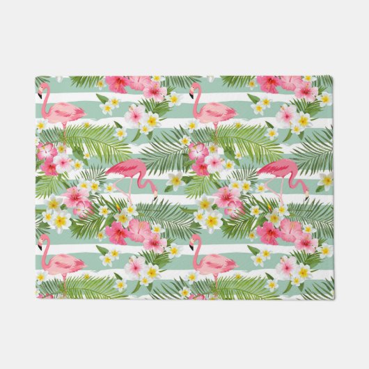 Flamingos und Streifen Fußmatte (Vorderseite)