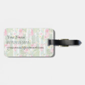 Flamingos und Streifen| Monogramm Gepäckanhänger (Rückseite horizontal)