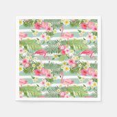 Flamingos und Streifen Serviette (Vorderseite)
