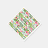 Flamingos und Streifen Serviette (Ecke)