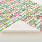 Flamingos und Streifen Sherpadecke (3/4)
