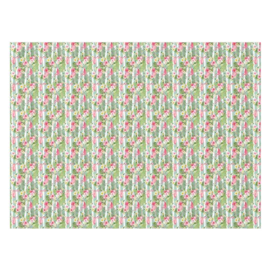 Flamingos und Streifen Tischdecke (Vorderseite (Horizontal))