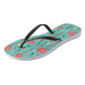 Flamingos und Summer Theme - Blue Badesandalen (Schrägansicht)