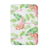 Flamingos und tropische Blätter Badematte (Vorderseite Vertikal)