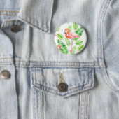 Flamingos und tropische Blätter Button (Beispiel)