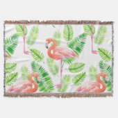 Flamingos und tropische Blätter Decke (Vorderseite)