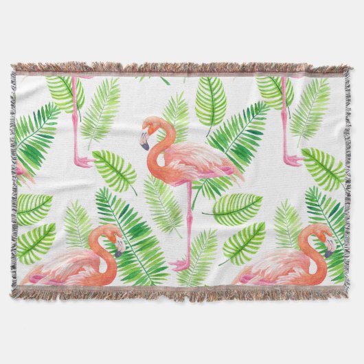 Flamingos und tropische Blätter Decke (Vorderseite)