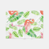 Flamingos und tropische Blätter Fleecedecke (Vorderseite (Horizontal))