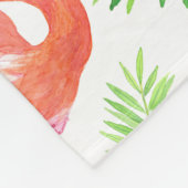 Flamingos und tropische Blätter Fleecedecke (Ecke)