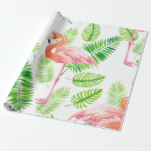 Flamingos und tropische Blätter Geschenkpapier (Ungerollt)