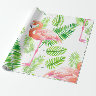 Flamingos und tropische Blätter Geschenkpapier