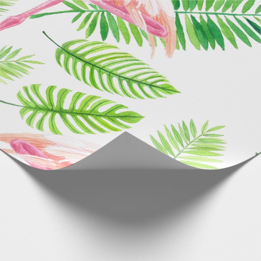 Flamingos und tropische Blätter Geschenkpapier (Ecke)