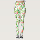 Flamingos und tropische Blätter Leggings (Vorderseite)