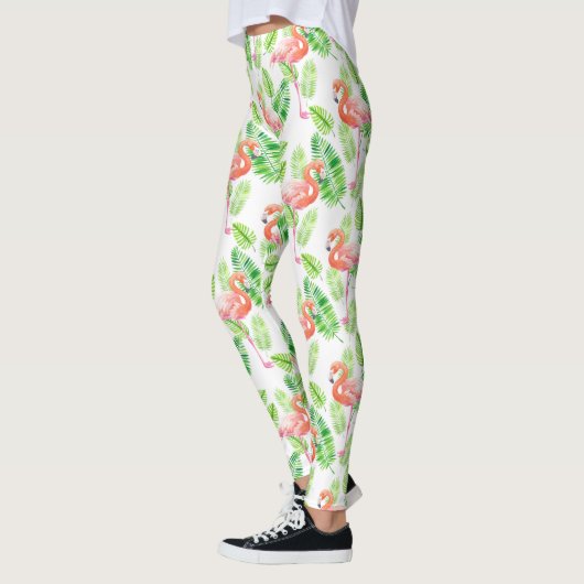 Flamingos und tropische Blätter Leggings (Links)