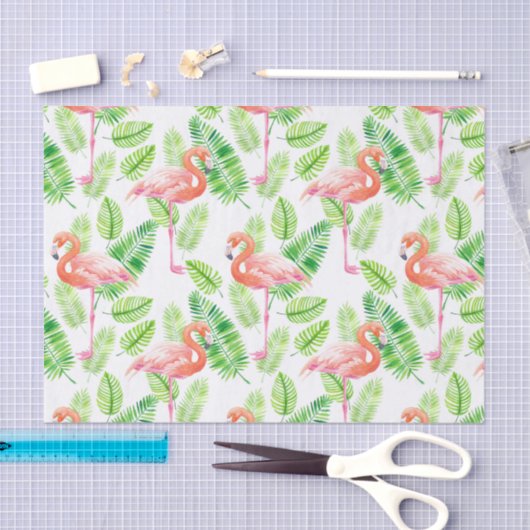Flamingos und tropische Blätter Seidenpapier (Handwerk)