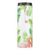 Flamingos und tropische Blätter Thermosbecher (Rückseite)