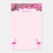 Flamingos und tropische Blume auf Rose Gold Post-it Klebezettel (Vorderseite)