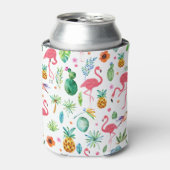 Flamingos und tropische Blume und Blätter Muster Dosenkühler (Kanne Vorderseite)