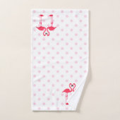Flamingos und Tupfen Badhandtuch Set (Handtuch)