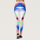 Flamingos unter Palmen Farbig Leggings (Rückseite)