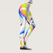 Flamingos unter Palmen Farbig Leggings (Rechts)