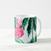 Flamingos unter Palmen im Dschungel Afrikas Kaffeetasse (VorderseiteRechts)