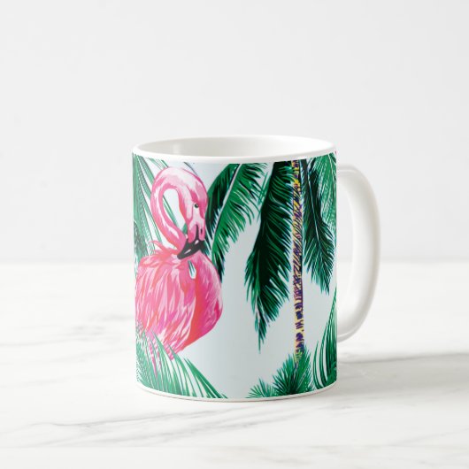 Flamingos unter Palmen im Dschungel Afrikas Kaffeetasse (VorderseiteRechts)